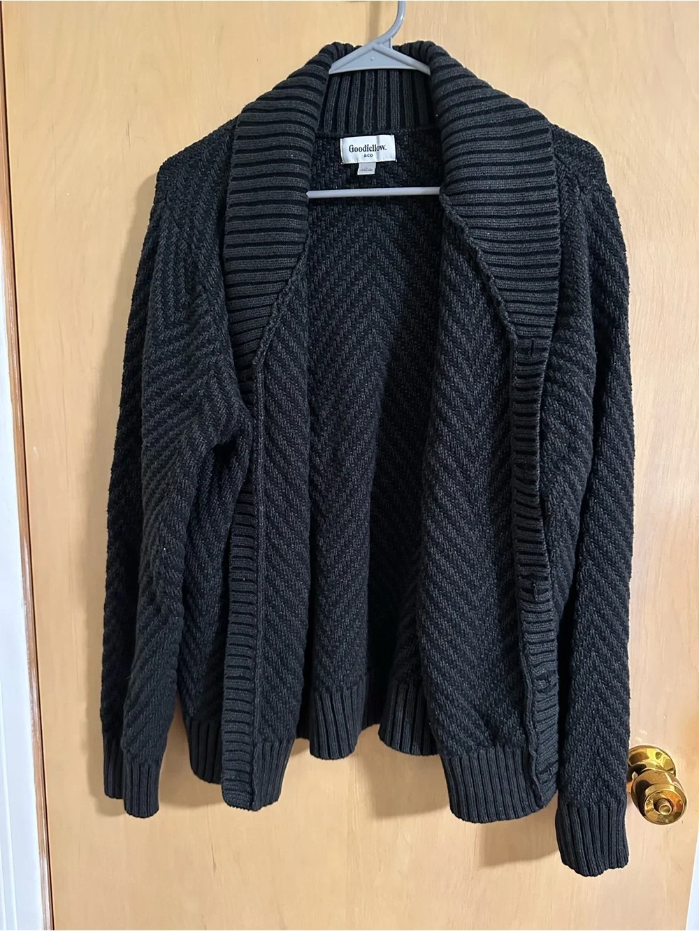 Goodfellow & Co Black Shawl-Collar Knit Cardigan
